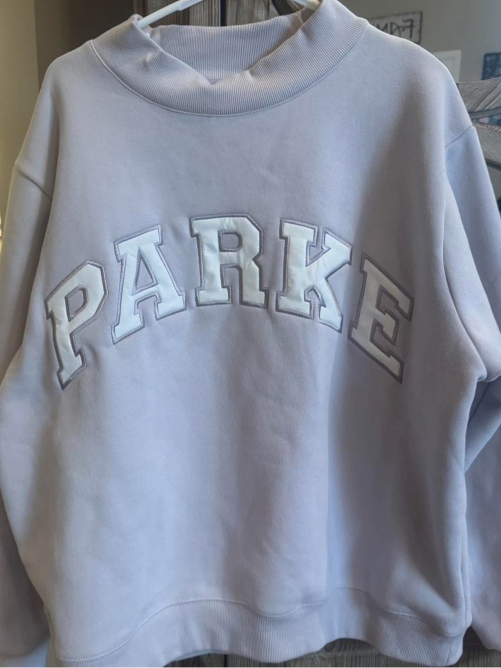 Parker Lavender Cowl-Neck Pullover Sweatshirt
